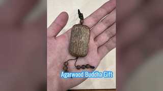 Agarwood Buddha Necklace 18K Gold Gift