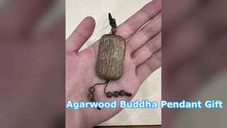 Agarwood Buddha Necklace 18K Gold Gift