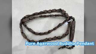 Natural Agarwood Buddha Pendant 18K Gold